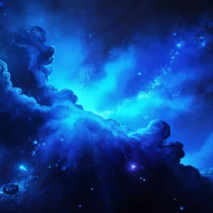 Papier Peint Galaxie Bleu Nébuleuse Cosmique Étoilé Nocturne