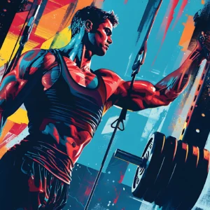 Papier Peint Urbain Fitness Homme Musculé Style Street Art