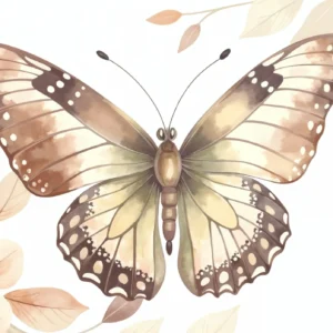 Papier peint papillon délicat aux tons beiges et floraux doux