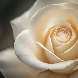 Rose Blanche Délicate aux Nuances Dorées en Macro Détaillé