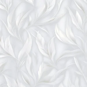Papier peint tropical blanc nacré motifs feuilles exotiques élégantes