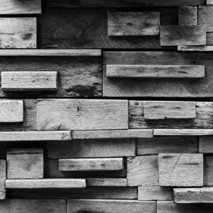 Papier Peint Trompe-l'œil Mur de Briques en Bois Rustique