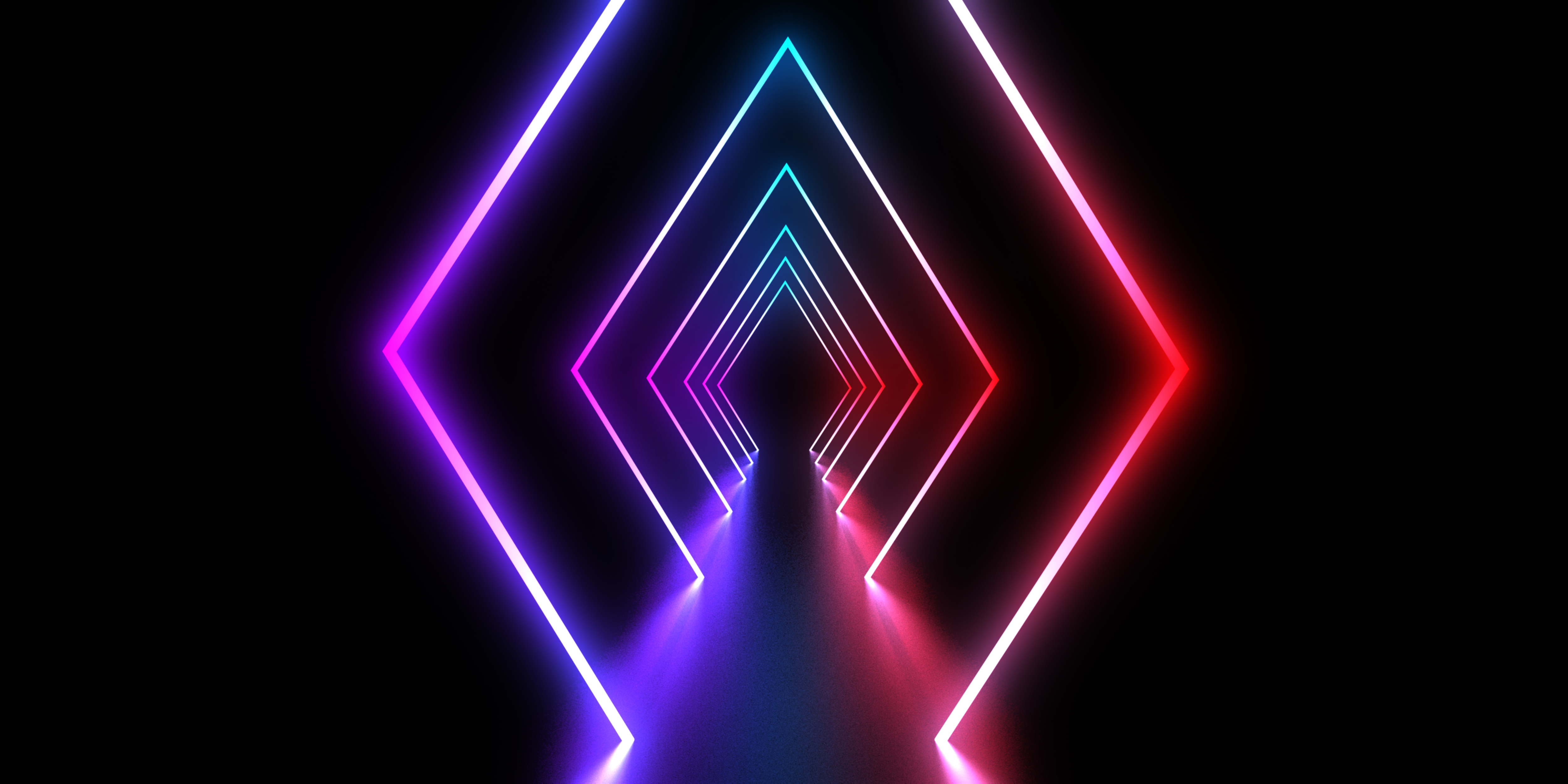 Papier Peint Géométrique Néon Losanges Lumineux Dégradé Futuriste