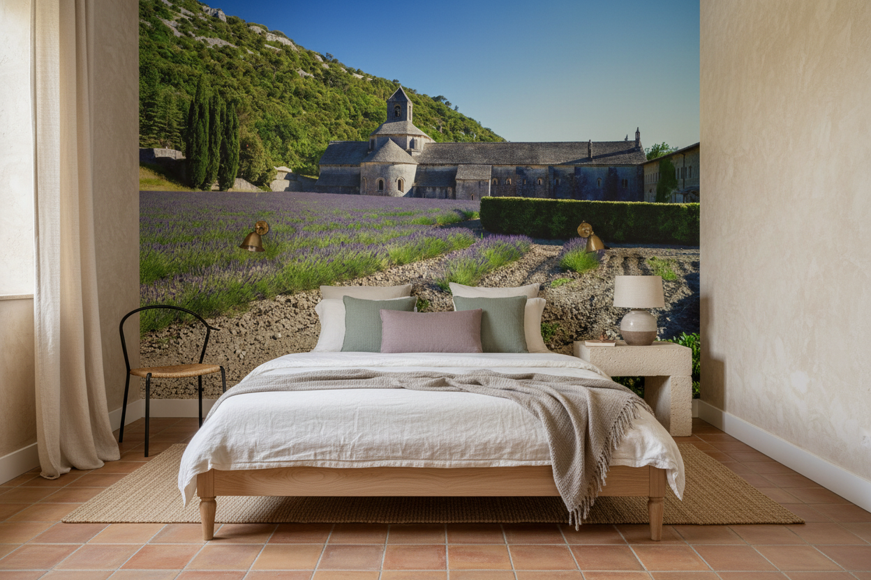 Abbaye Provençale avec Champs de Lavande et Paysage Montagneux - Chambre adulte