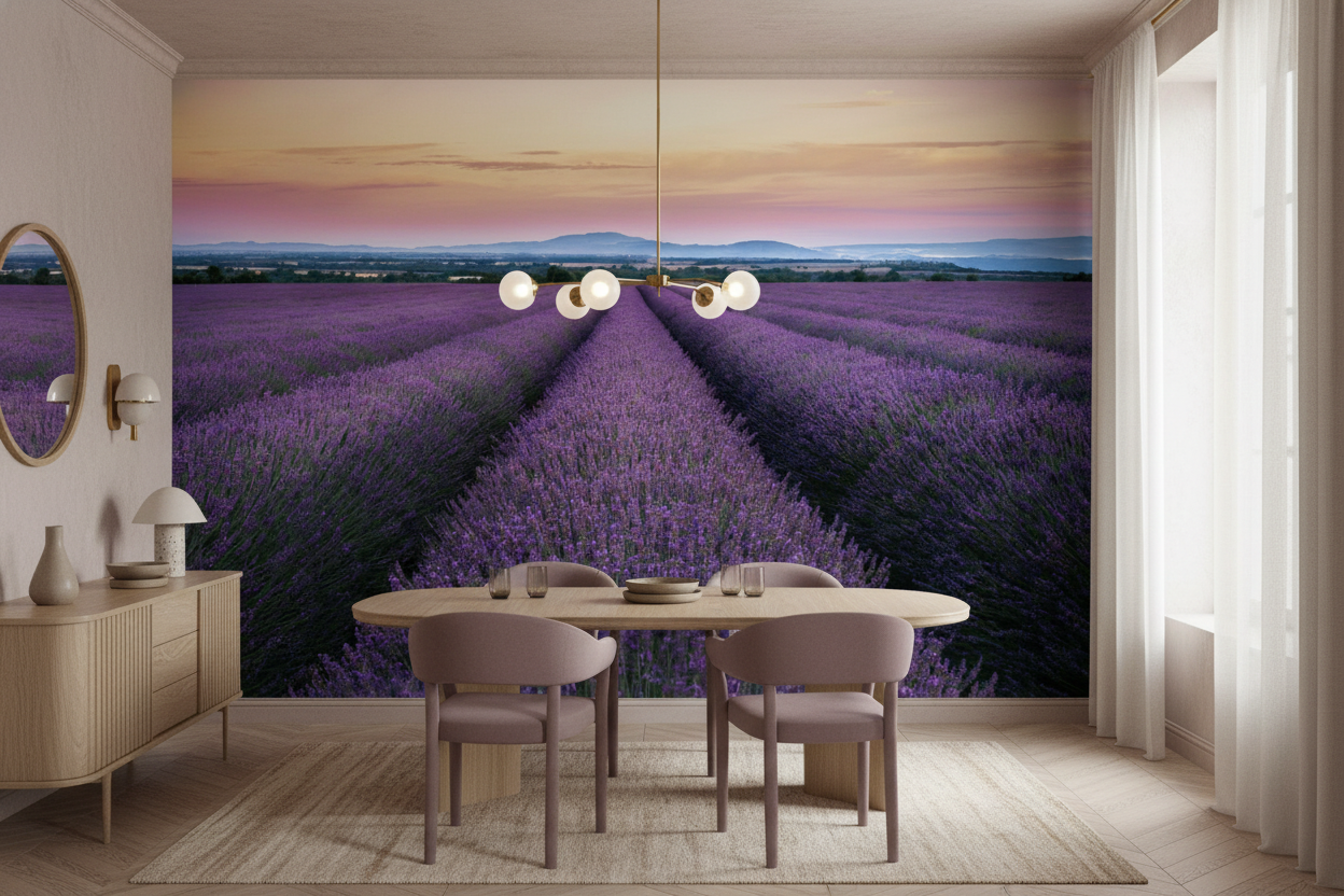 Champ de lavande en Provence au coucher du soleil - Salle à manger