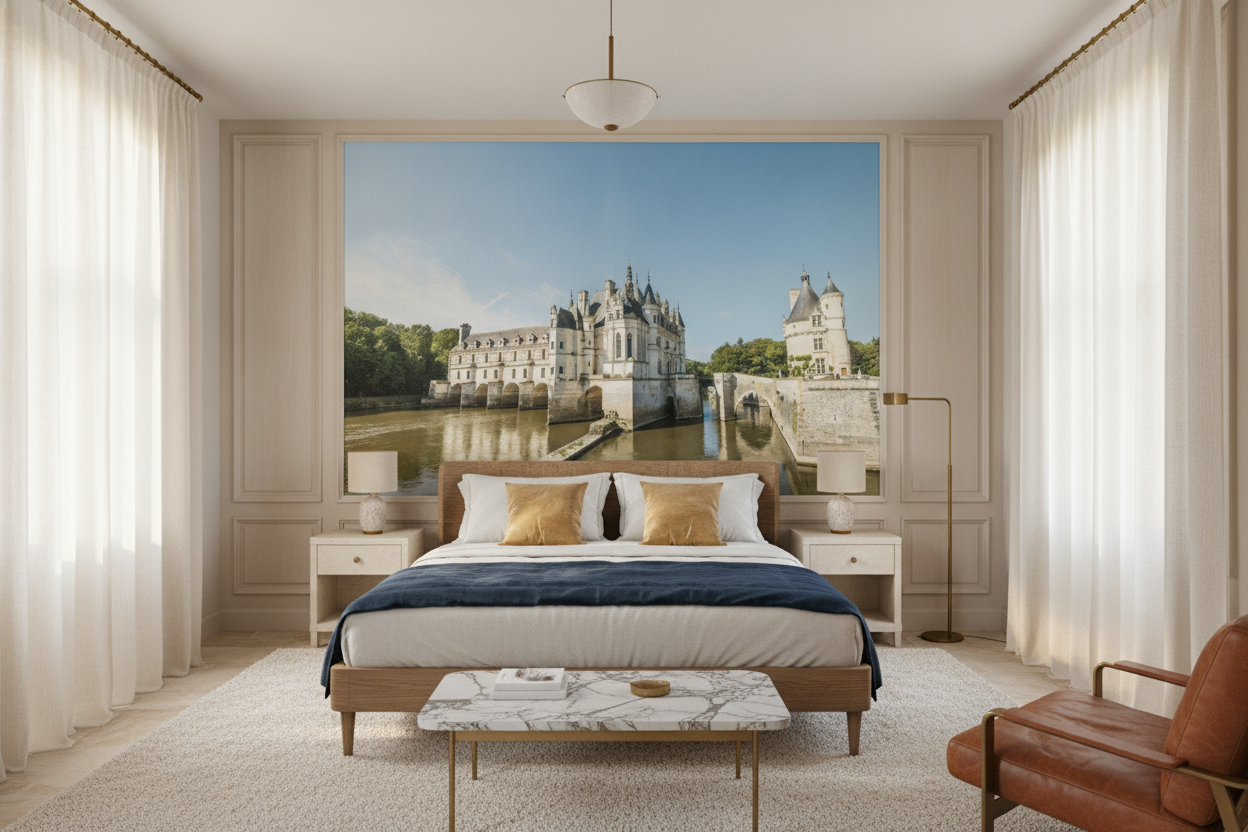 Château de Chenonceau Renaissance Française sur Rivière Architecturale - Chambre adulte