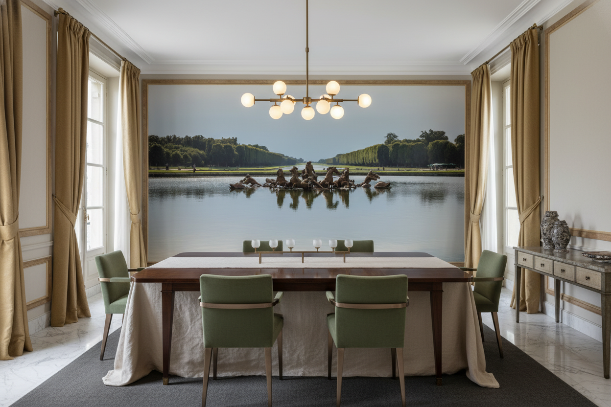 Château de Versailles Bassin d'Apollon Fontaine Baroque Élégant - Salle à manger
