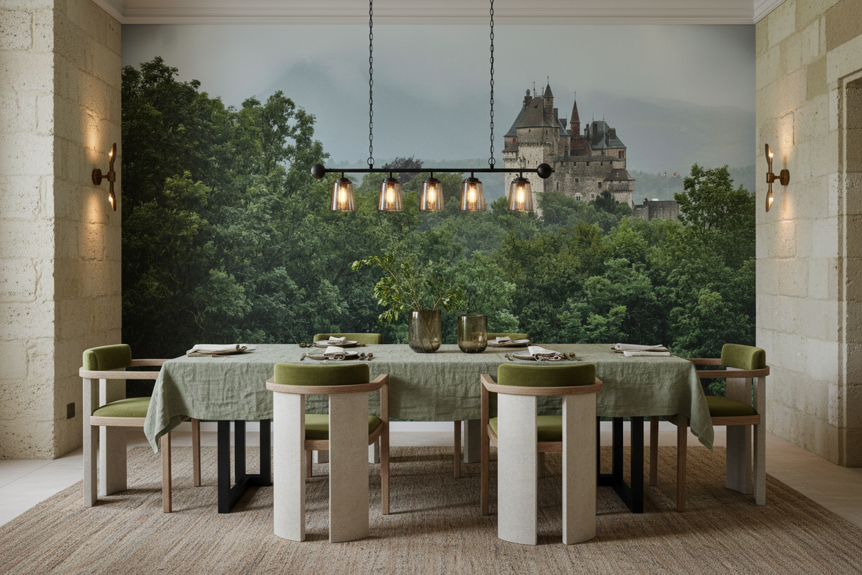 Château Médiéval dans Écrin de Verdure aux Tours Majestueuses - Salle à manger