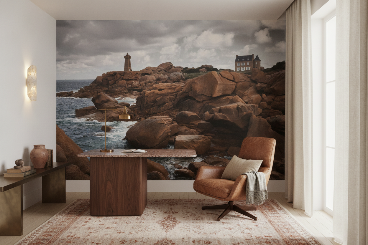Côte Bretonne aux Rochers Roses et Phare Historique - Bureau