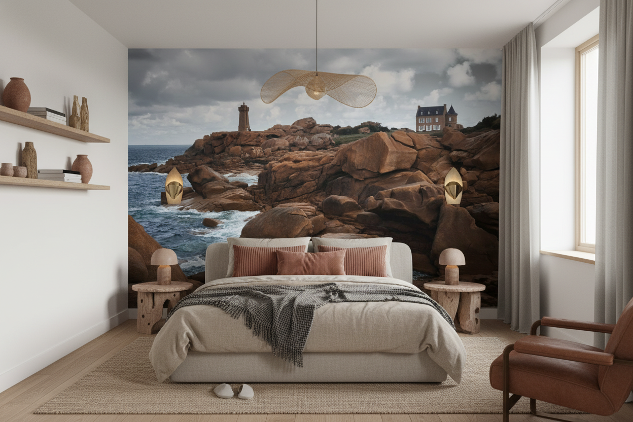 Côte Bretonne aux Rochers Roses et Phare Historique - Chambre adulte