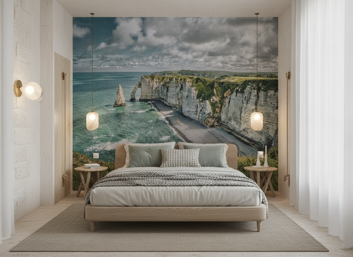 Falaises blanches majestueuses avec arche naturelle et plage secrète - Chambre adulte