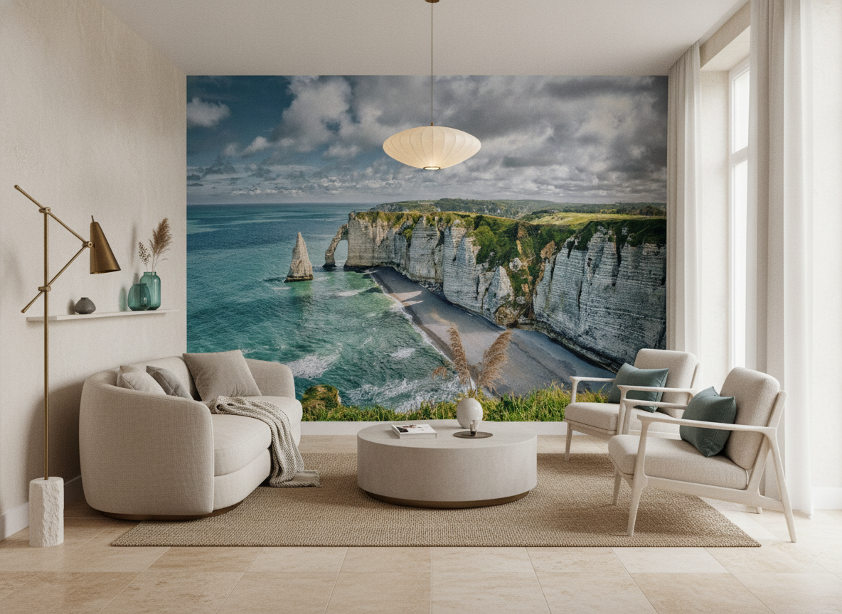 Falaises blanches majestueuses avec arche naturelle et plage secrète - Salon / Séjour