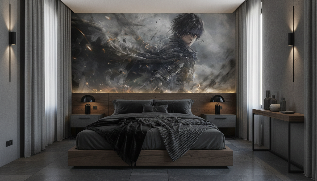 Guerrier Fantastique dans la Tempête Sombre et Mystique - Chambre adulte