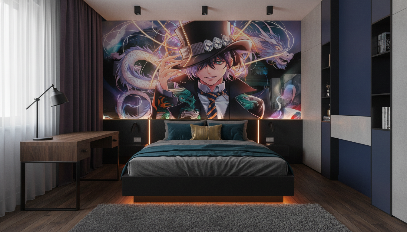 Papier Peint Anime Fantasy Dragons Magiques Style Japonais - Chambre ado