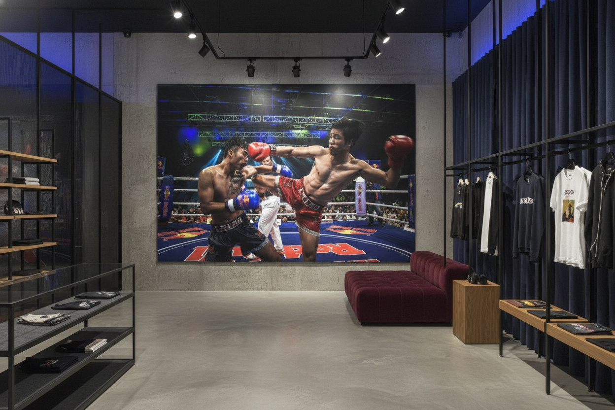 Papier Peint Combat de Boxe Thaï Spectacle Sportif Intense - Boutique
