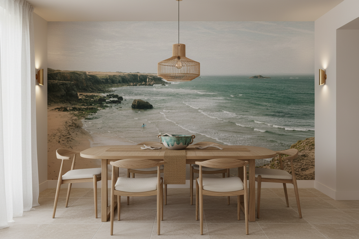 Paysage Côtier Sauvage aux Falaises et Océan Turquoise - Salle à manger