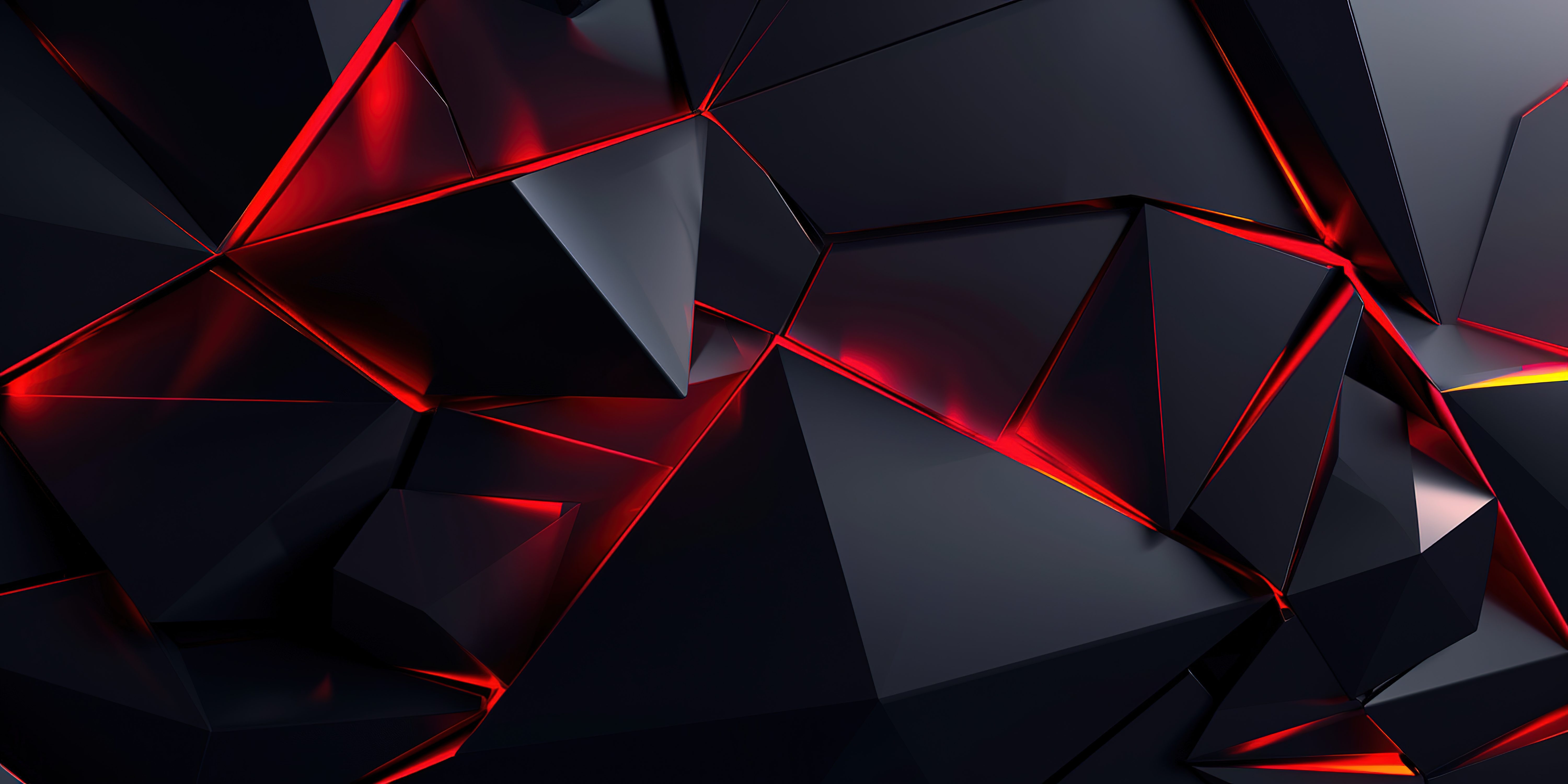 Papier Peint Géométrique Abstrait aux Reflets Rouges Lumineux