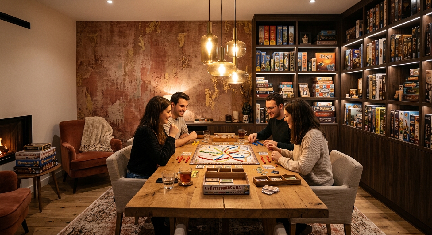 Salon jeux de société : la table qui devient le cœur de la maison